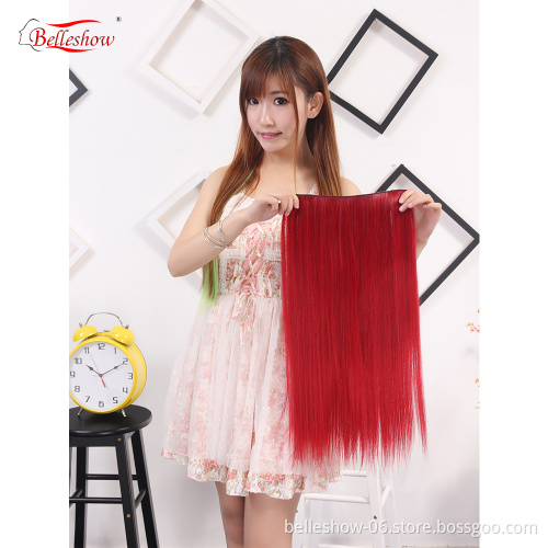 Hot sell long straight ponytail hair extension best seamless clip in hair extensions for femail best hair extensions 2019